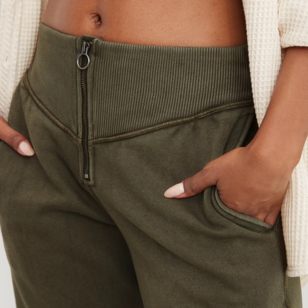 Aerie High Waisted Corset Joggers Olive